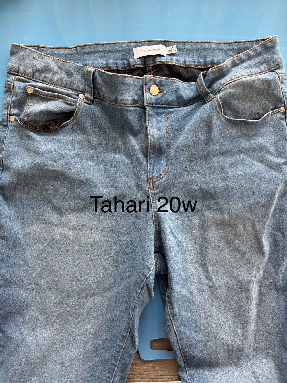Tahari Light Blue Straight Leg Jeans